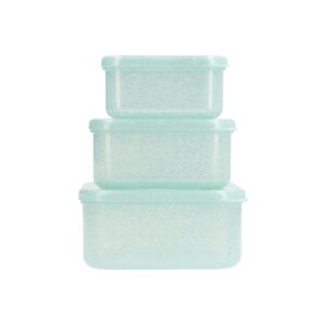 3 Boîtes à Goûter Tutete - Aqua Glitter Turquoise