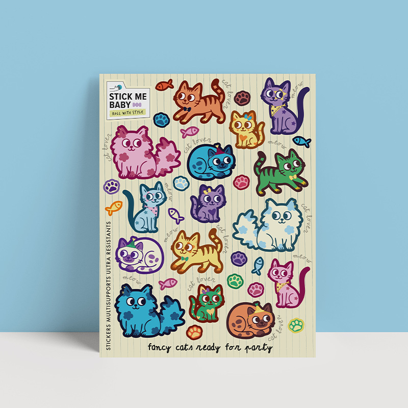 Stickers FANCY CATS ready to party