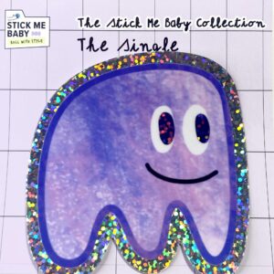 Booh sticker fantôme pailleté grand format