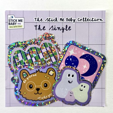 lot de 4 stickers pailletés the single