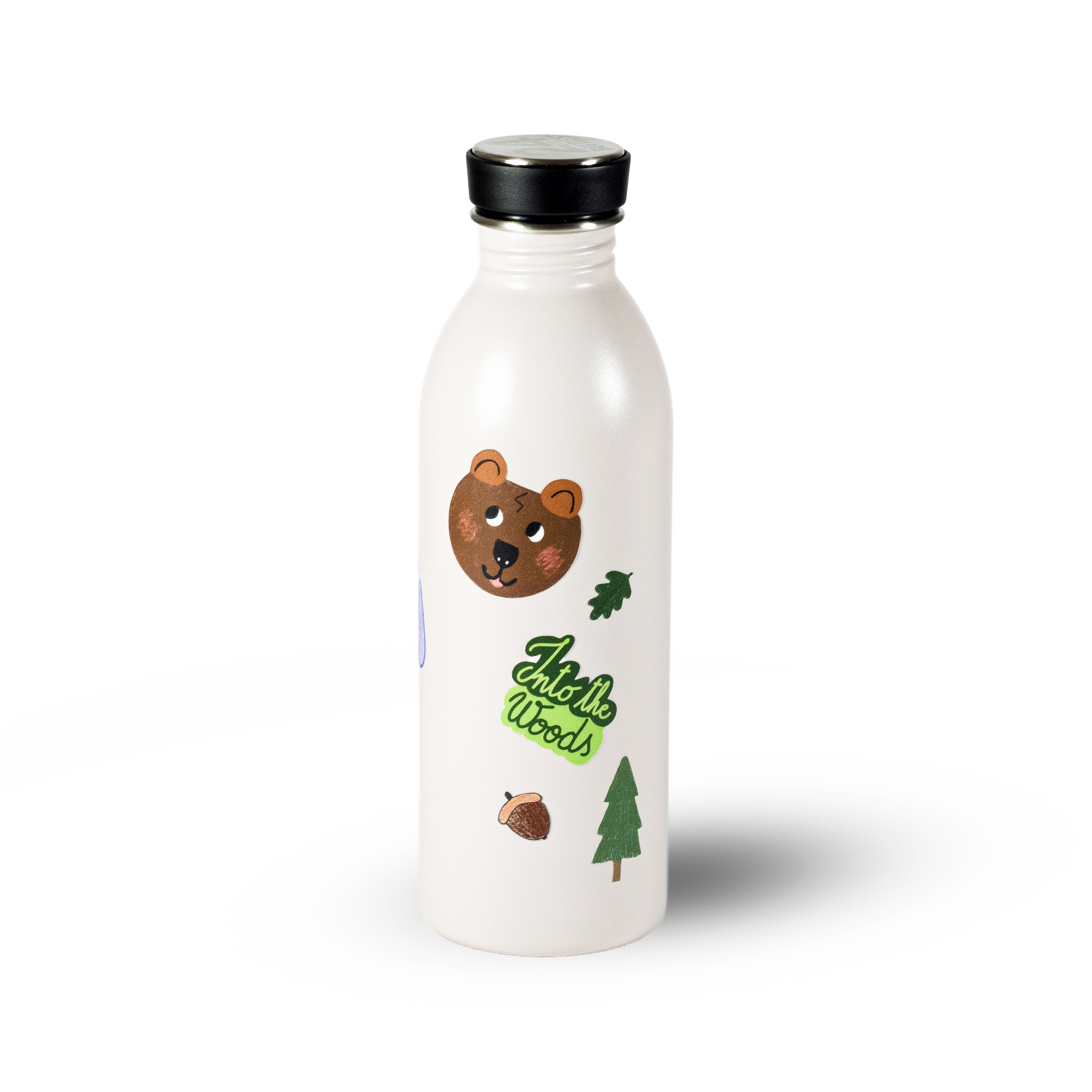 gourdes blanche stickers ours forêt