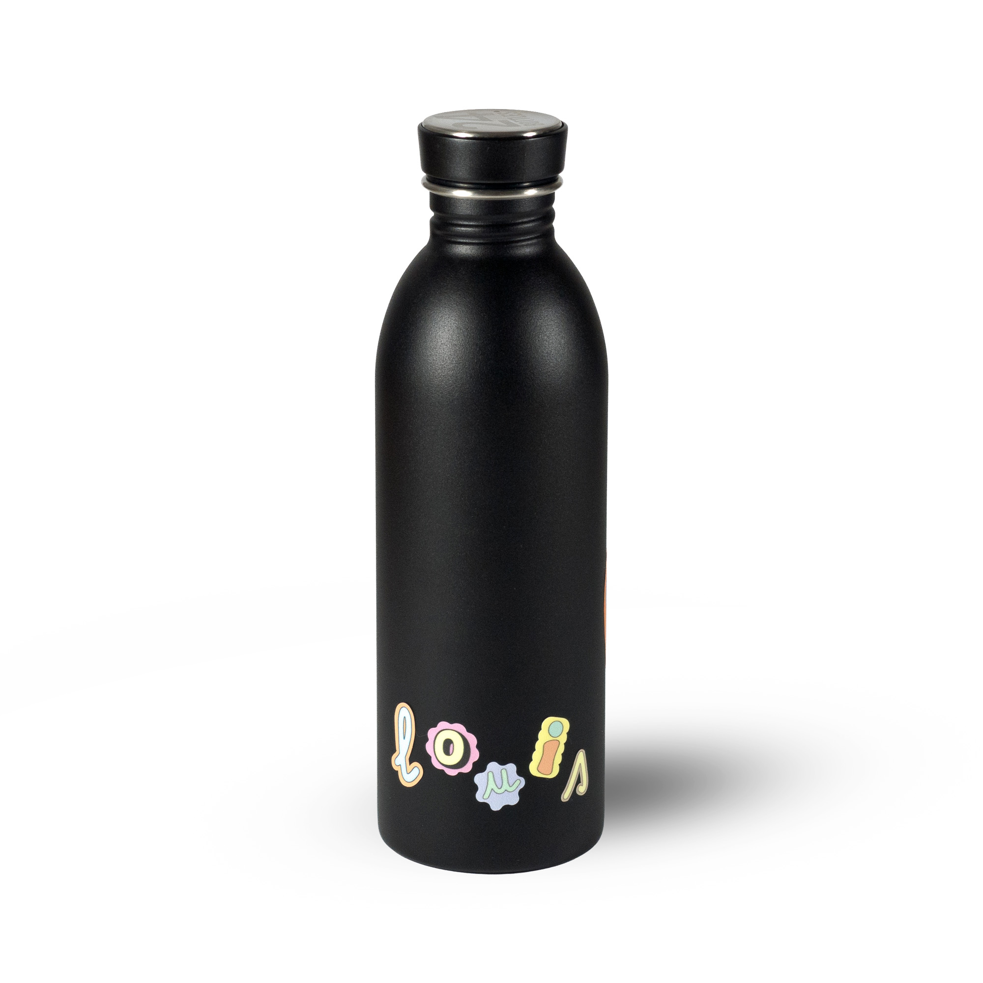Gourde noir stickers lettres