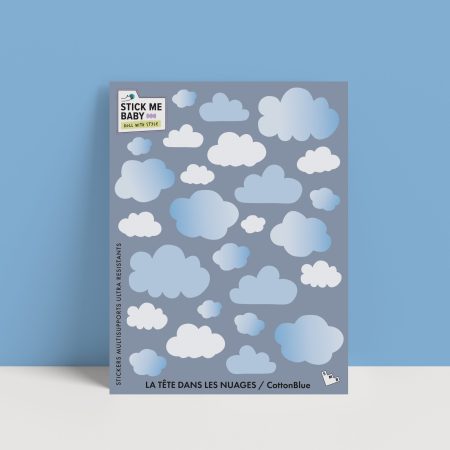 Stickers Pailleté LA TÊTE DANS LES NUAGES - Cotton Blue