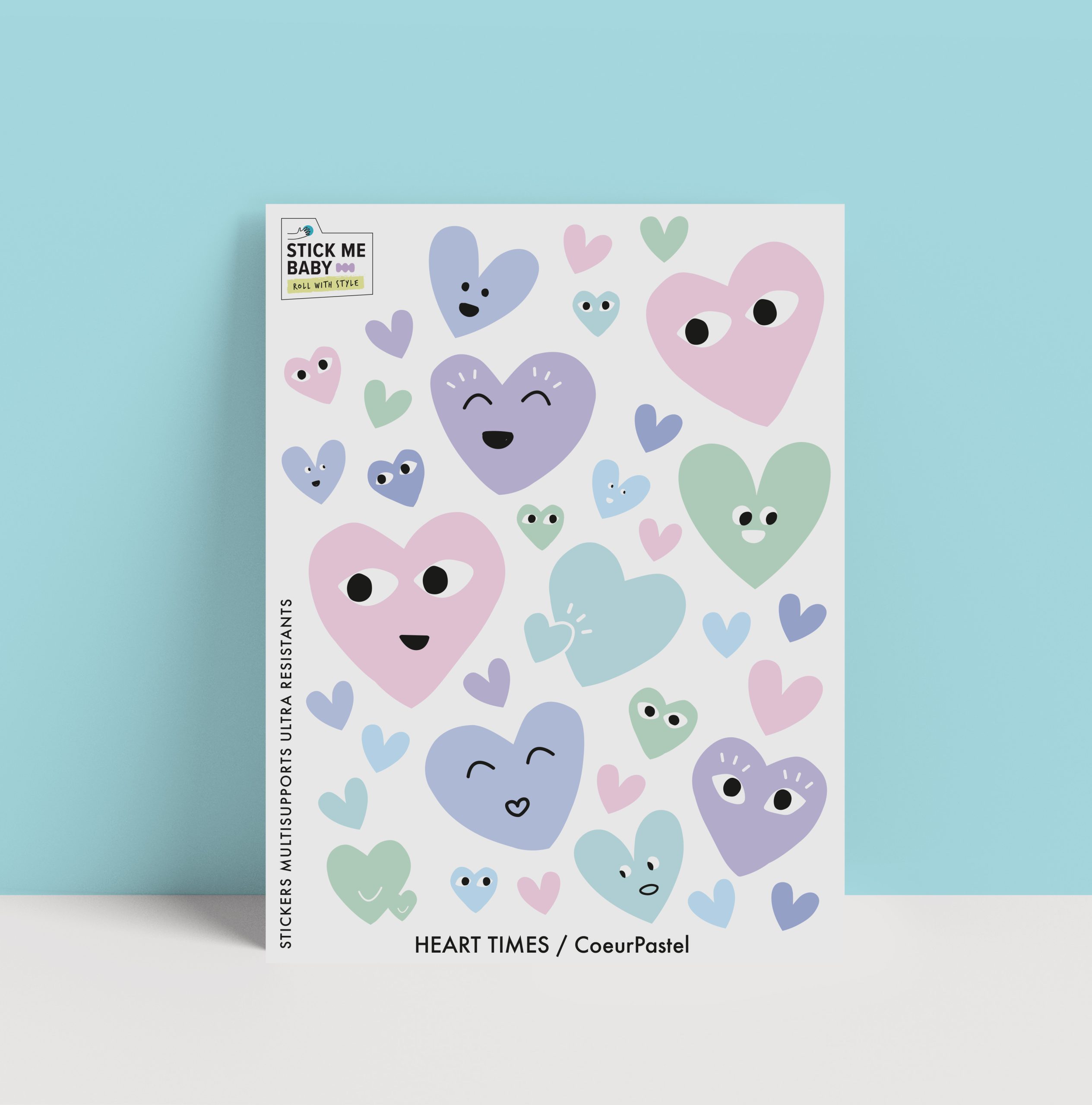 planche stickers heart times CoeurPastel