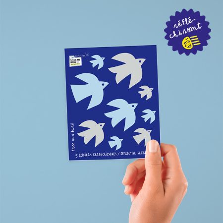 PLANCHE MINI STICKERS RÉFLÉCHISSANTS – Motif oiseaux