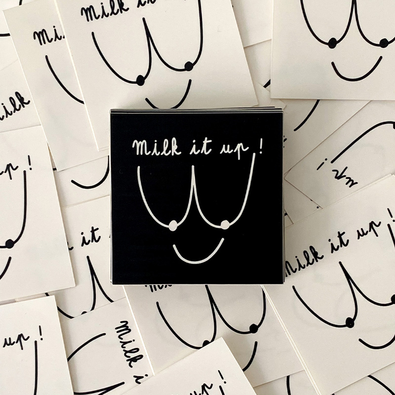 sticker milky it up noir