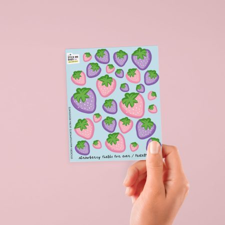 mini planche stickers fraise pastel
