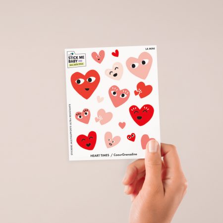 Stickers HEART TIMES Mini - Coeur Grenadine