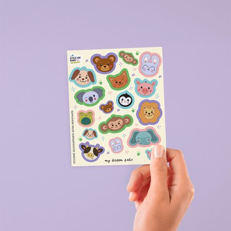 mini planche de stickers my dream pets animal kawaii