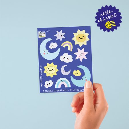 PLANCHE MINI STICKERS RÉFLÉCHISSANTS – Motif univers