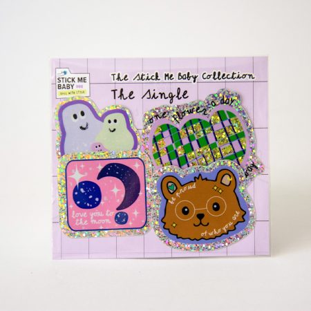 Lot de 4 stickers pailletés – Douceur & Positivité ✨