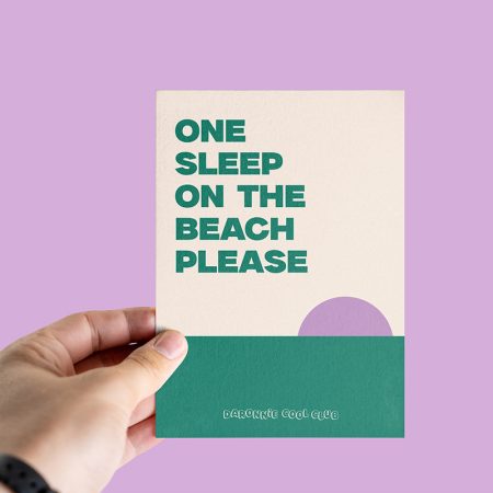 Carte illustrée one sleep on the beach